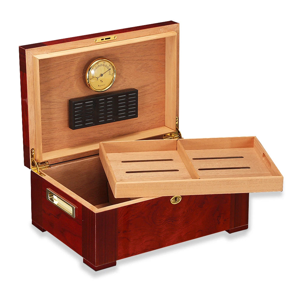 Humidor en Bois de Cèdre de Luxe : Grande Boîte à Cigares pour la Maison, Accessoire Haut de Gamme