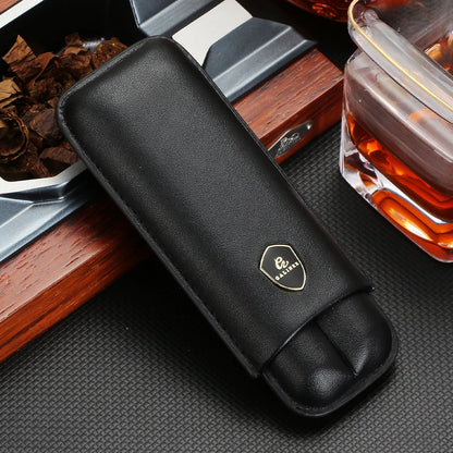 Étui à Cigares en Cuir pour Voyage : Humidor Portable avec 2 Tubes de Rangement