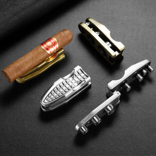 Support de Cigare avec Perforateur : Coffret Cadeau Multifonction en Alliage avec Triple Coupe-Poinçon