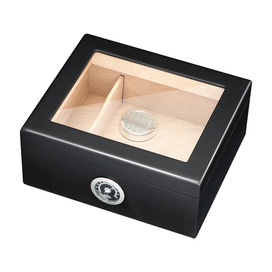 Humidor en Bois de Cèdre Haute Capacité : Boîte à Cigares de Luxe avec Hygromètre et Humidificateur