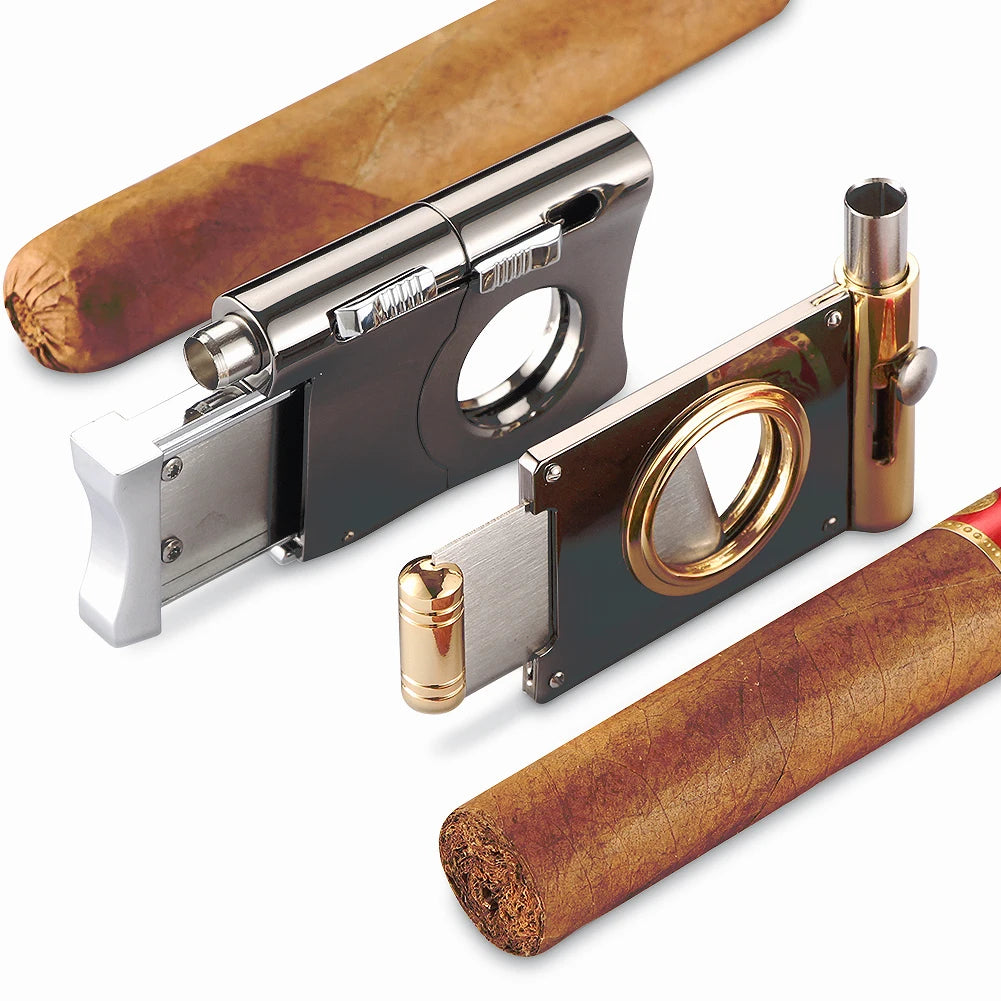 Coupe-Cigare Guillotine en Acier Inoxydable avec Perforateur Intégré : Outil Complet pour Cigares