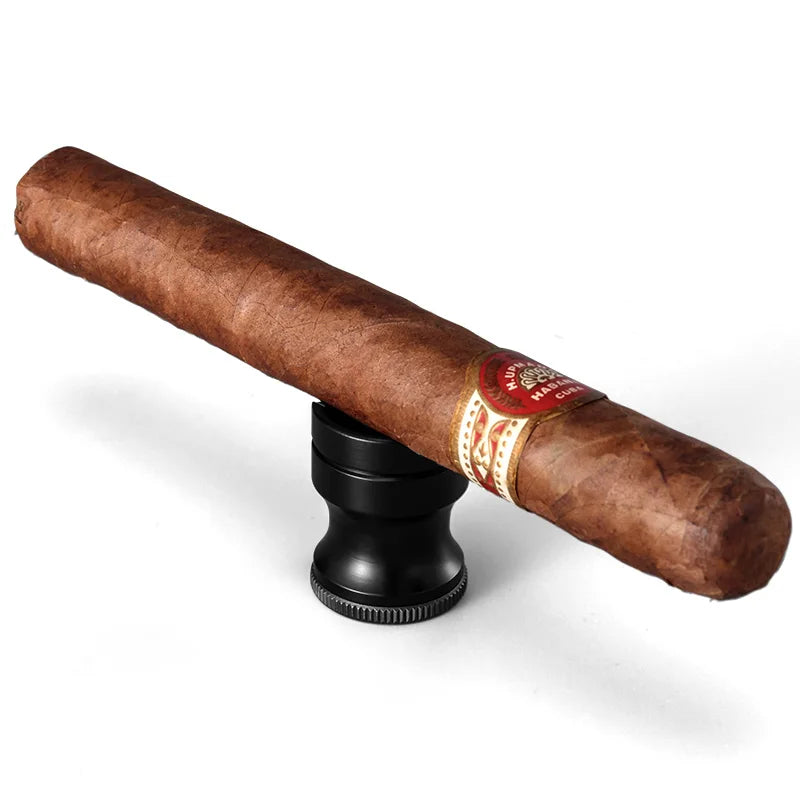 Support de Cigare en Acier Inoxydable avec Perforateur : Porte-Cigare de Poche Noir et Bronze, Portable avec Coffret Cadeau