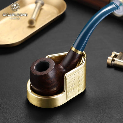 Support de Pipe Rétro en Métal : Porte-Pipe de Luxe avec Base Antidérapante pour Tabac, Accessoire de Décoration