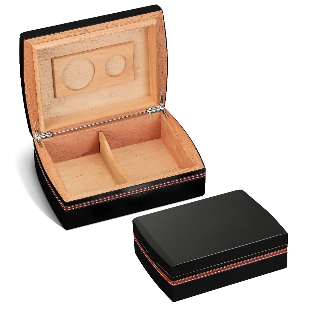 Humidor de Luxe en Bois de Cèdre : Boîte de Rangement Portable avec Cendrier, Coupe-Cigare, Hygromètre et Humidificateur