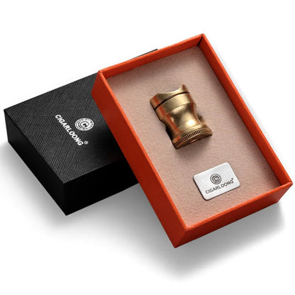 Support de Cigare en Acier Inoxydable avec Perforateur : Porte-Cigare de Poche Noir et Bronze, Portable avec Coffret Cadeau