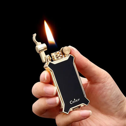 Briquet Rétro à Kérosène : Design Vintage avec Résine Électroplaquée