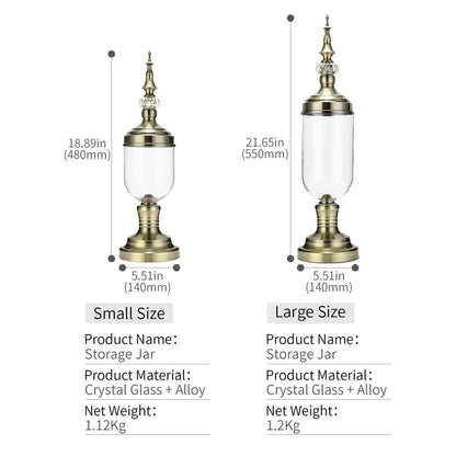 Pot de Rangement en Verre Cristal pour Étiquettes de Cigare : Base et Couvercle en Alliage, Accessoire Décoratif de Luxe