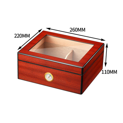 Humidor en Bois de Cèdre Haute Capacité : Boîte à Cigares de Luxe avec Hygromètre et Humidificateur