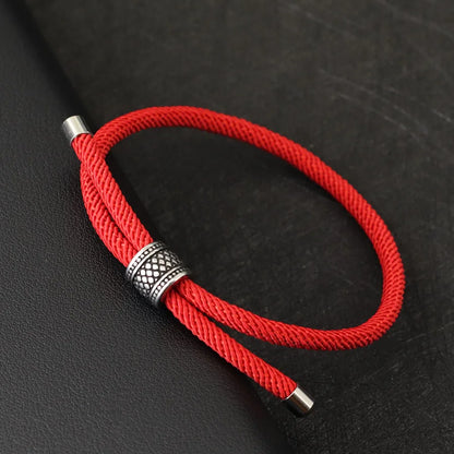 Cercle Antique - Bracelet en Corde Rouge 4mm